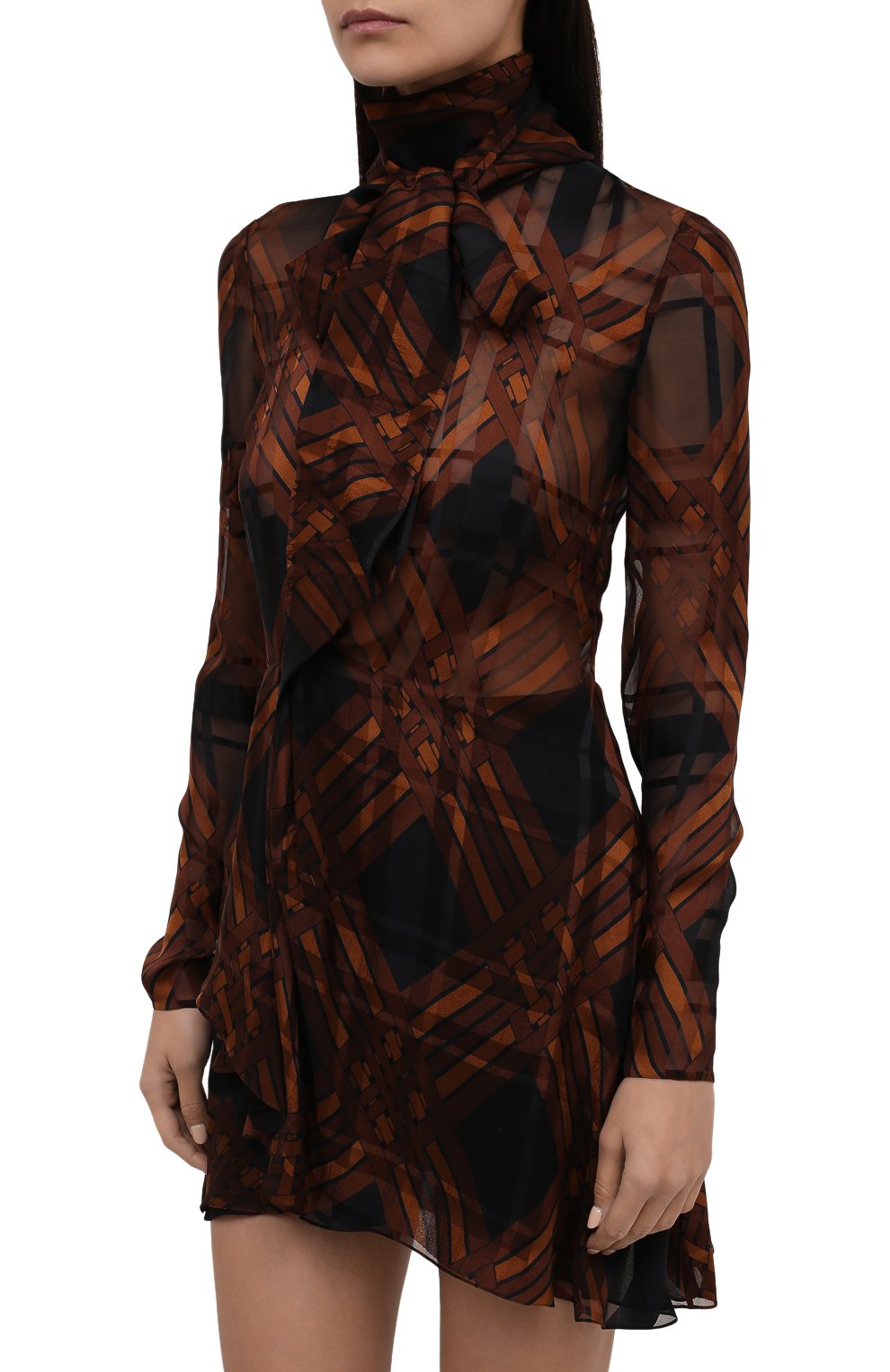 Шелковое платье SAINT LAURENT, арт. 661406/Y5D59, фото 3