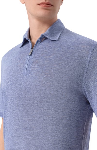 Льняное поло FEDELI, арт. TU000242/LIN0 JERSEY MELANGE, фото 5