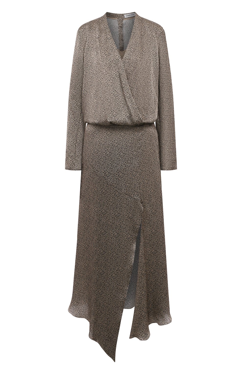 Шелковое платье CHAPURIN бежевого цвета по цене 165000 руб., арт. D9/19115/27514-м/FW22-23, фото 1 Шелковое платье CHAPURIN, арт. D9/19115/27514-м/FW22-23, фото 1