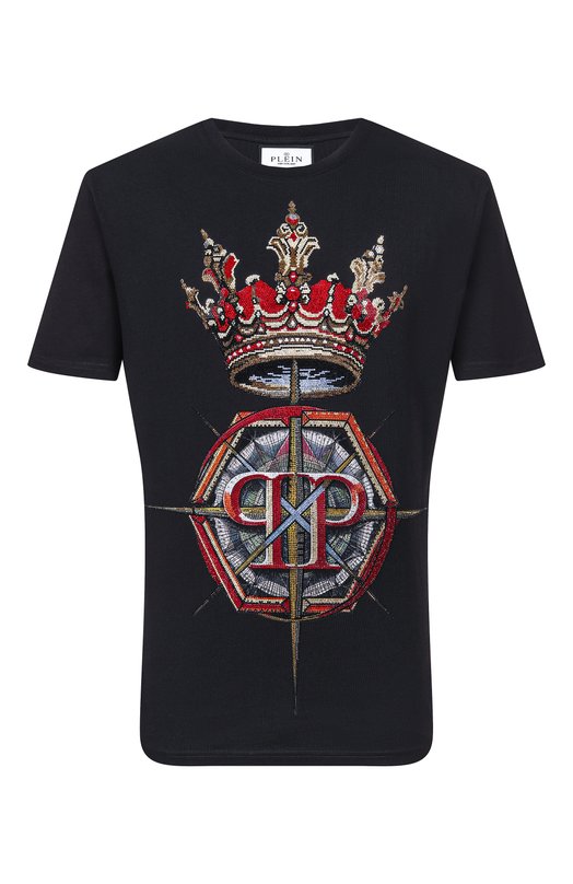 Хлопковая футболка Philipp Plein SAFC MTK8863 PJY002N Чёрный SAFC MTK8863 PJY002N