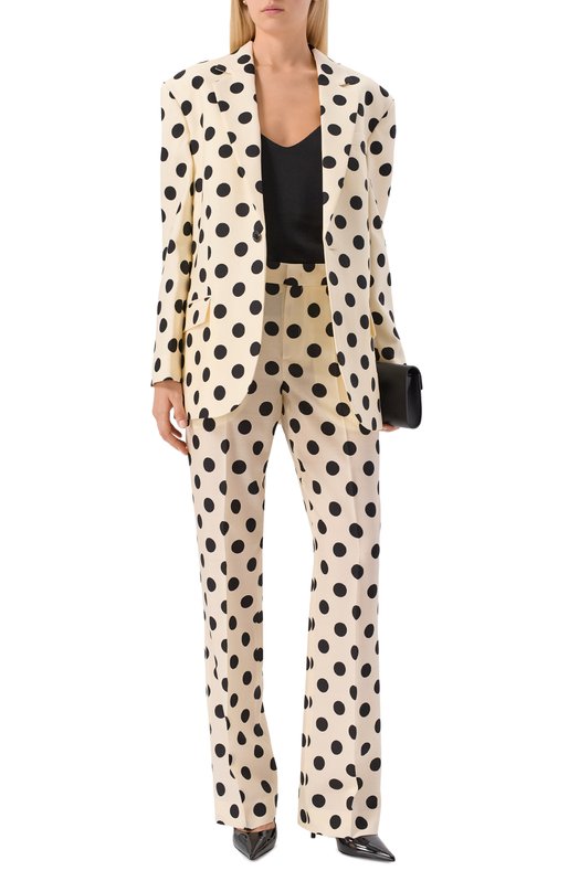 Шерстяные брюки Moschino A0314/5451 Кремовый  A0314/5451 Фото 2