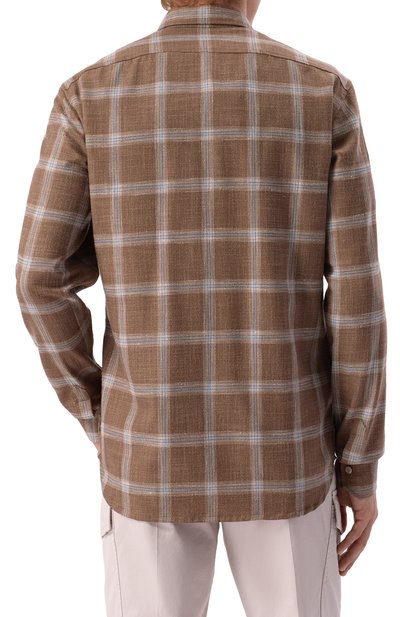 Рубашка из шерсти и шелка KITON, арт. UMCBUBAK0616E08, фото 4