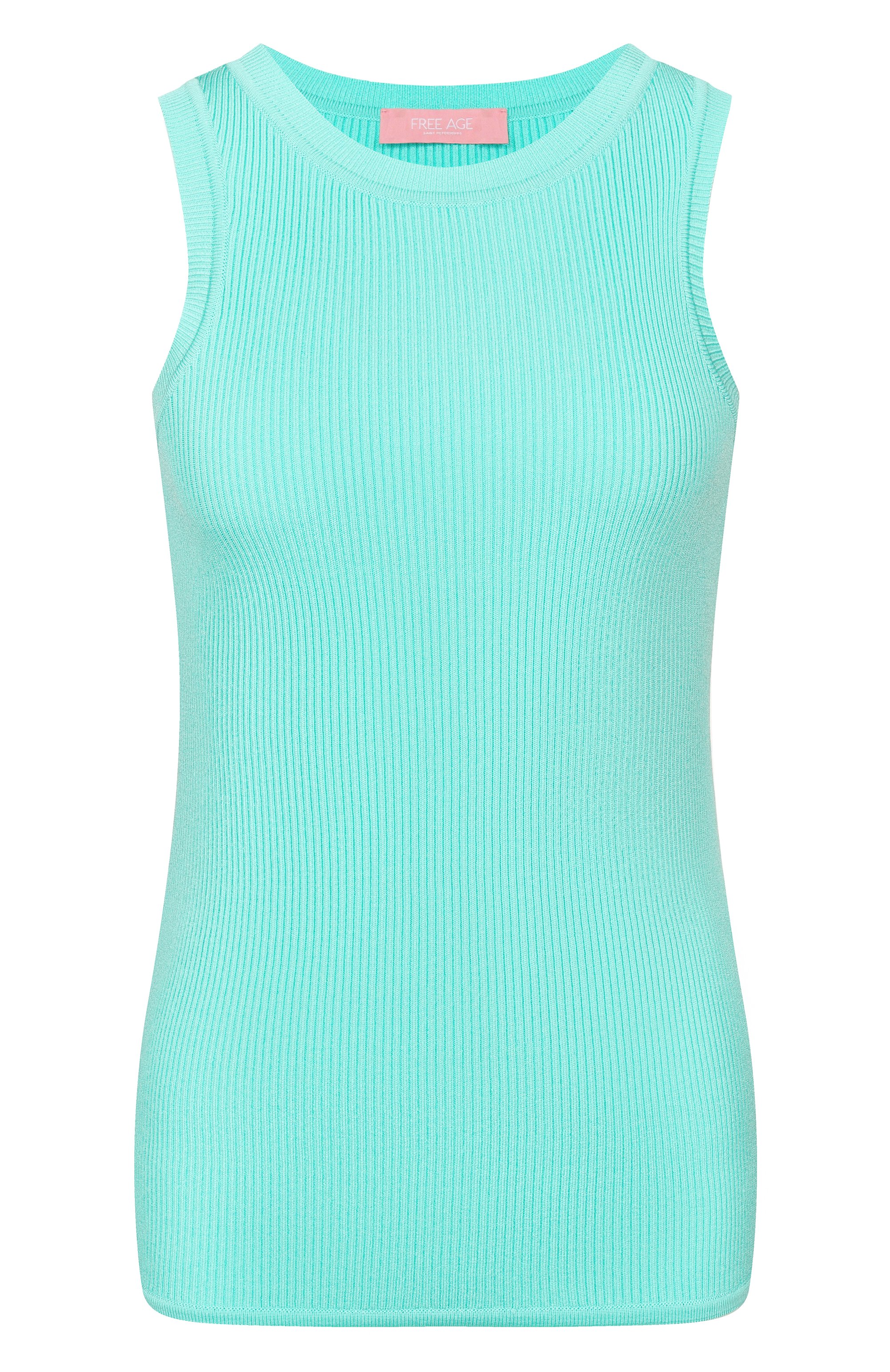 Майка из вискозы FREEAGE бирюзового цвета по цене 22880 руб., арт. LW25.TP262.7081.501, фото 1 Майка из вискозы FREEAGE, арт. LW25.TP262.7081.501, фото 1