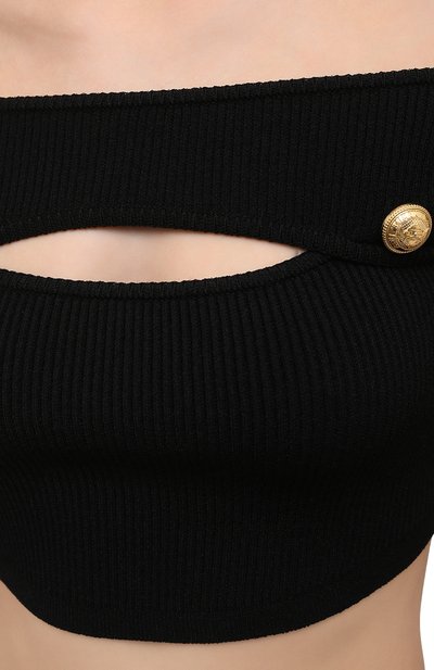 Топ из вискозы BALMAIN черного цвета по цене 65950 руб., арт. VF0AJ000/K211, фото 5 Топ из вискозы BALMAIN, арт. VF0AJ000/K211, фото 5