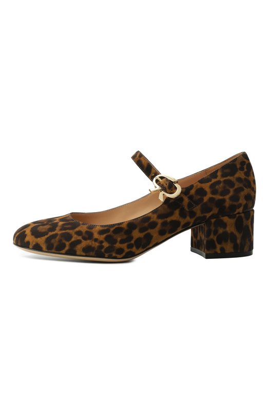 Замшевые туфли Ribbon Gianvito Rossi G22101.45RIC.CMDALLP Леопардовый  G22101.45RIC.CMDALLP Фото 4