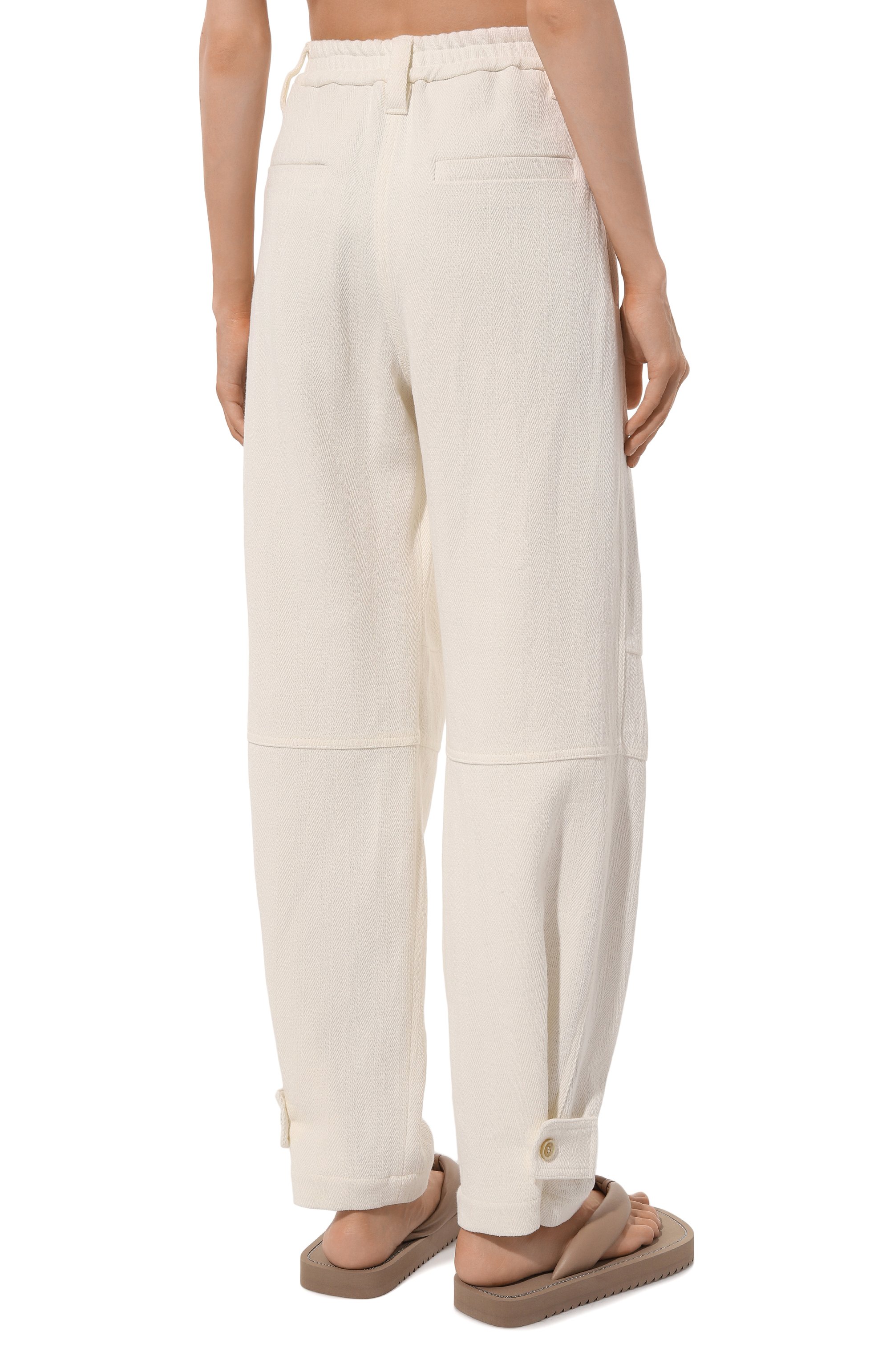 Брюки из хлопка и льна BRUNELLO CUCINELLI, арт. MH571P8528, фото 4