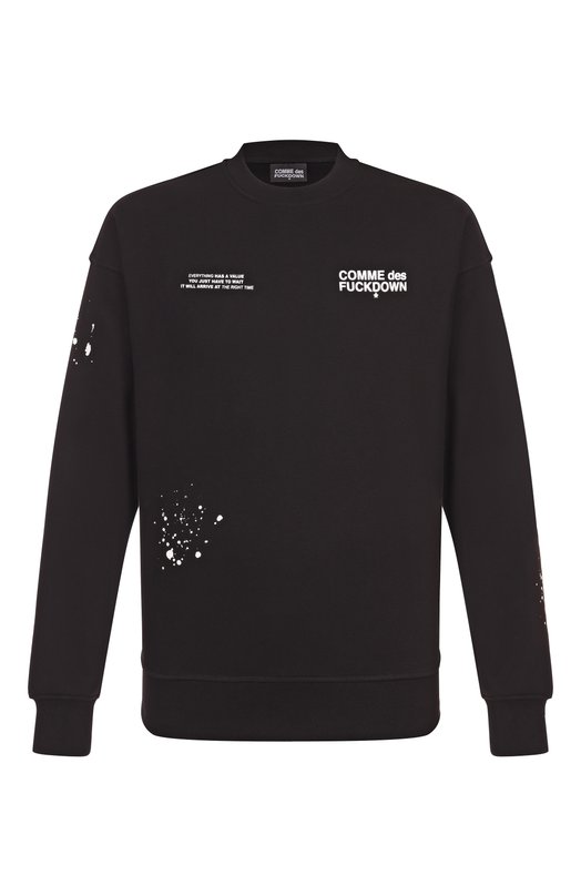Хлопковый свитшот Comme des Fuckdown CFABM01748 Чёрный CFABM01748