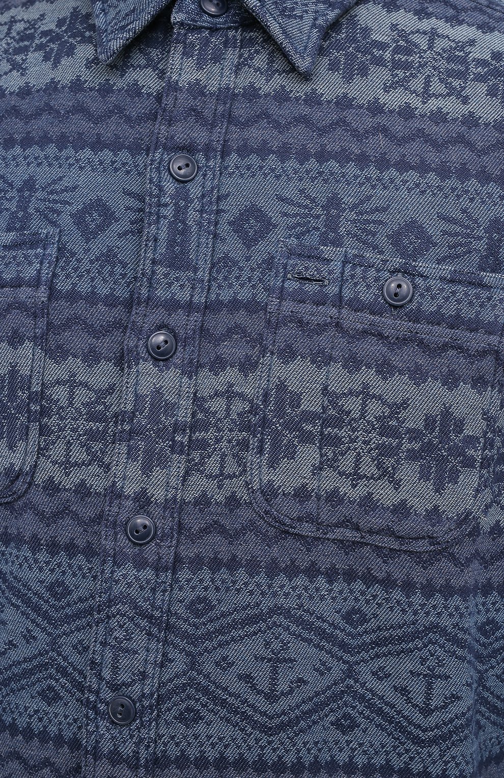 Хлопковая рубашка RRL синего цвета по цене 32400 руб., арт. 782799927, фото 5 Хлопковая рубашка RRL, арт. 782799927, фото 5