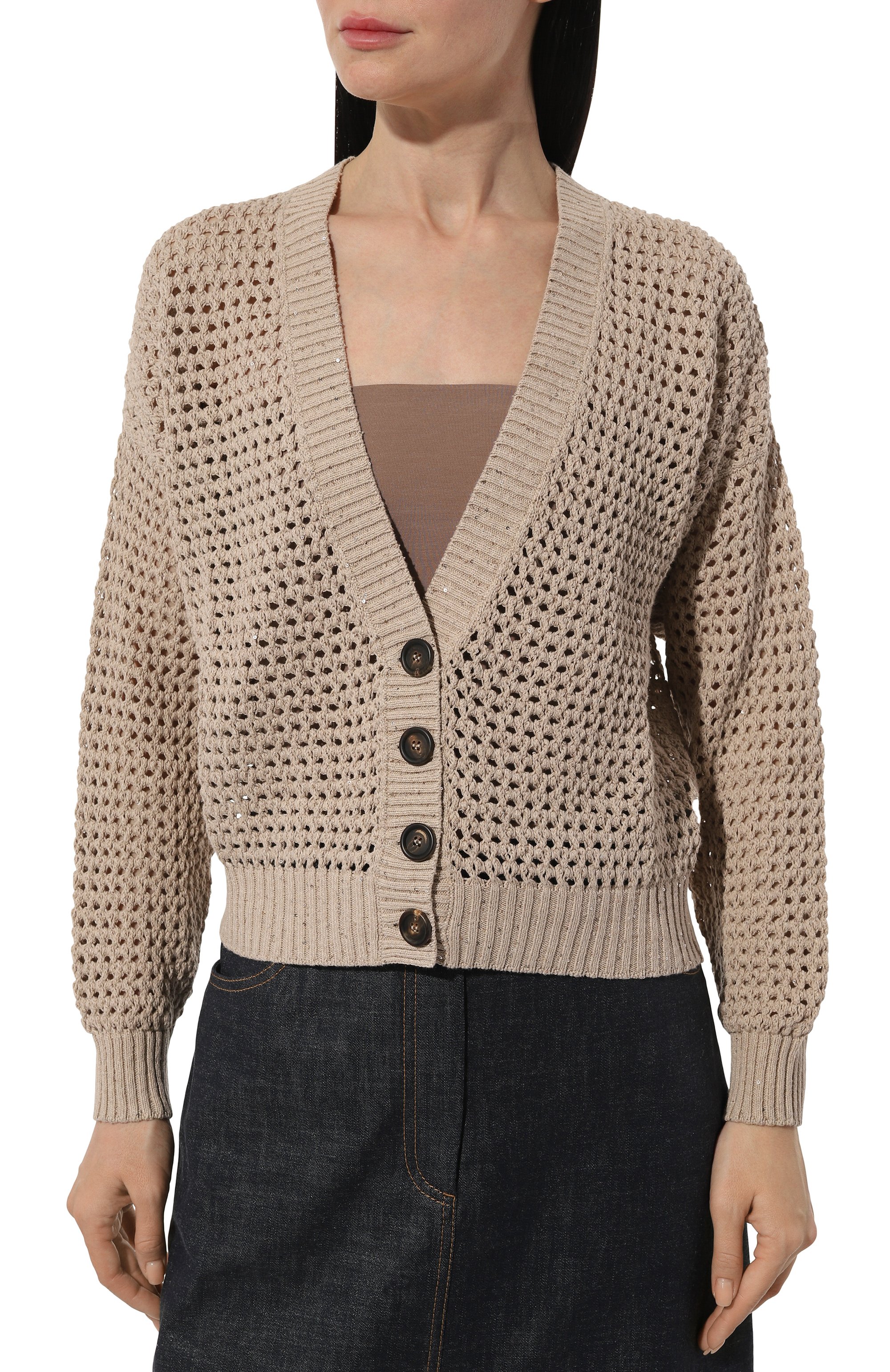 Хлопковый кардиган BRUNELLO CUCINELLI, арт. MDV796806, фото 3