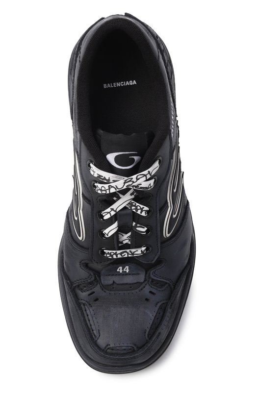 Кожаные кеды Hamptons Balenciaga 841765/WCURB Чёрный  841765/WCURB Фото 5