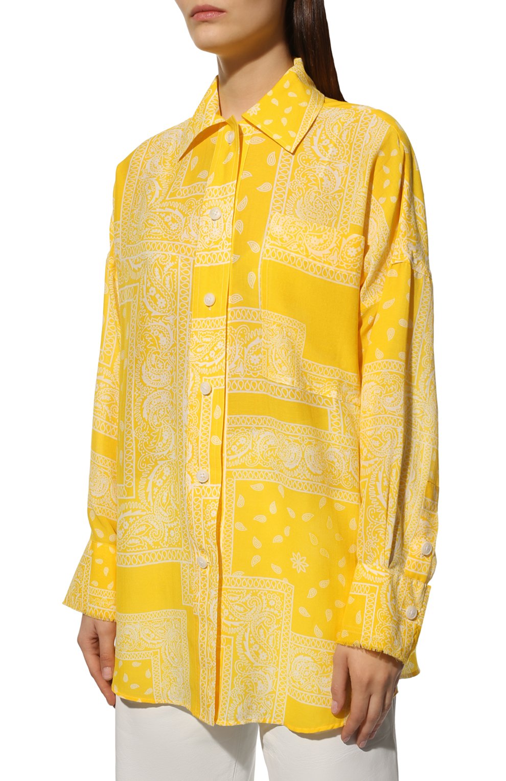 Рубашка из хлопка и шелка DESTIN, арт. D5S2/AMI BUTT0N BANDANA PATCH, фото 3