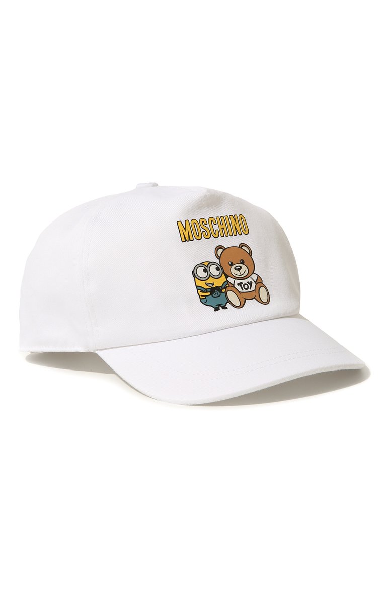 Детская хлопковая бейсбол�ка MOSCHINO белого цвета, арт. HMX01N/L0A04 | Фото 1 (Материал: Хлопок, Текстиль; Нос: Не проставлено)