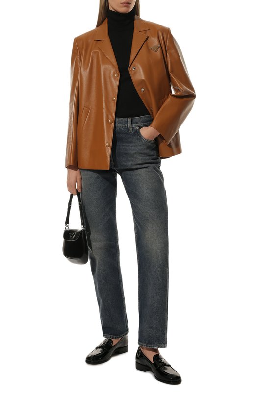 Кожаный жакет Prada 55800-08P-F0018 Коричневый  55800-08P-F0018 Фото 2