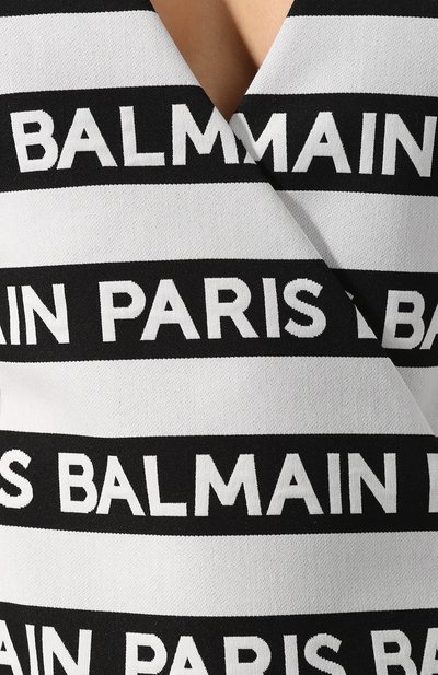 Хлопковое платье BALMAIN черно-белого цвета по цене 597500 руб., арт. RF16186/C054, фото 5 Хлопковое платье BALMAIN, арт. RF16186/C054, фото 5