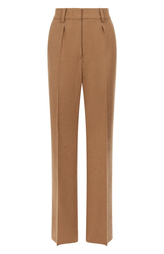 Шерстяные брюки Max Mara CARB0NE Бежевый CARB0NE