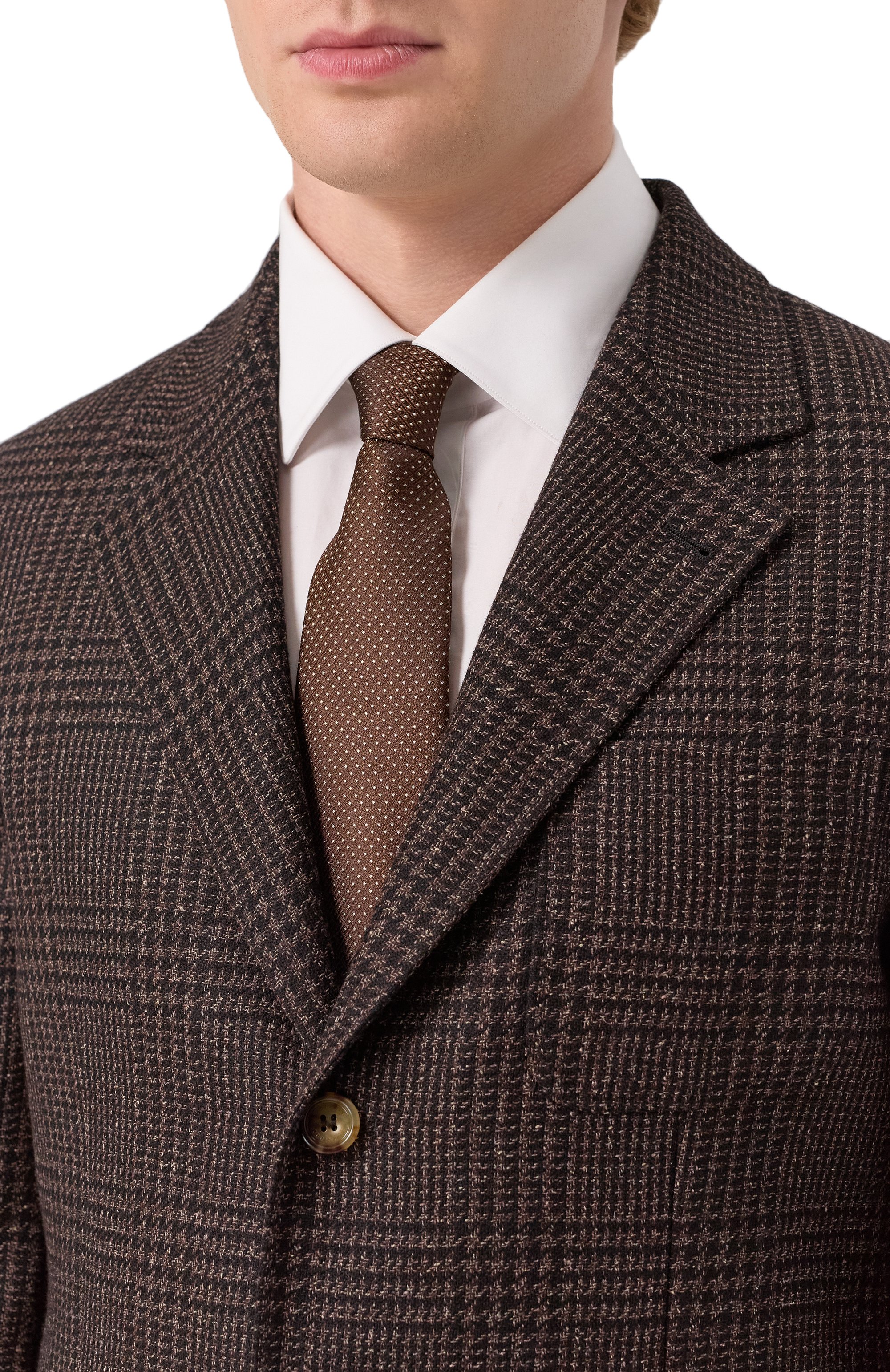 Шелковый галстук KITON коричневого цвета по цене 38750 руб., арт. UCRVKLC06L3708, фото 2 Шелковый галстук KITON, арт. UCRVKLC06L3708, фото 2