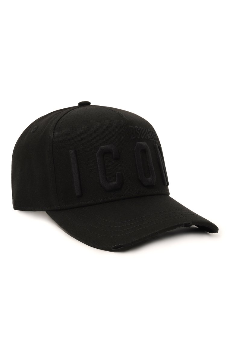 Мужская хлопковая бейсболка icon DSQUARED2 черного цвета, арт. BCM0412 05C00001 | Фото 1 (Материал: Хлопок, Текстиль; Нос: Не проставлено)