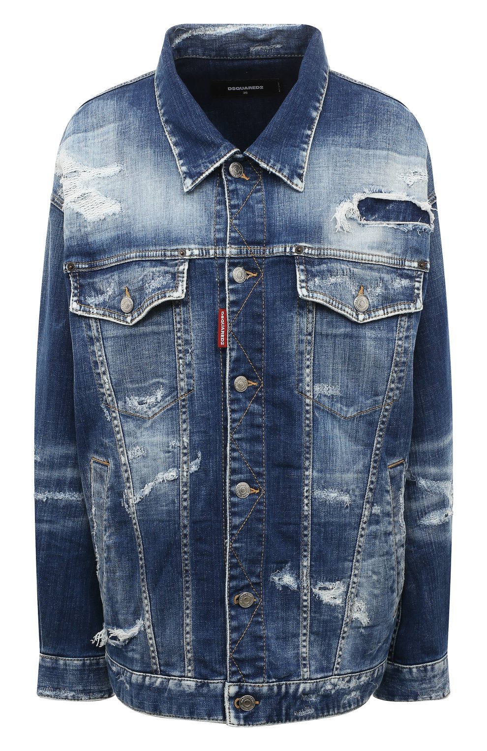 Джинсовая куртка DSQUARED2 синего цвета по цене 87000 руб., арт. S75AM0953/S30342, фото 1 Джинсовая куртка DSQUARED2, арт. S75AM0953/S30342, фото 1