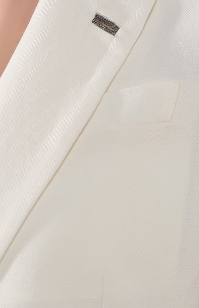 Жакет из смеси льна и хлопка BRUNELLO CUCINELLI белого цвета по цене 321500 руб., арт. MH1238758, фото 5 Жакет из смеси льна и хлопка BRUNELLO CUCINELLI, арт. MH1238758, фото 5