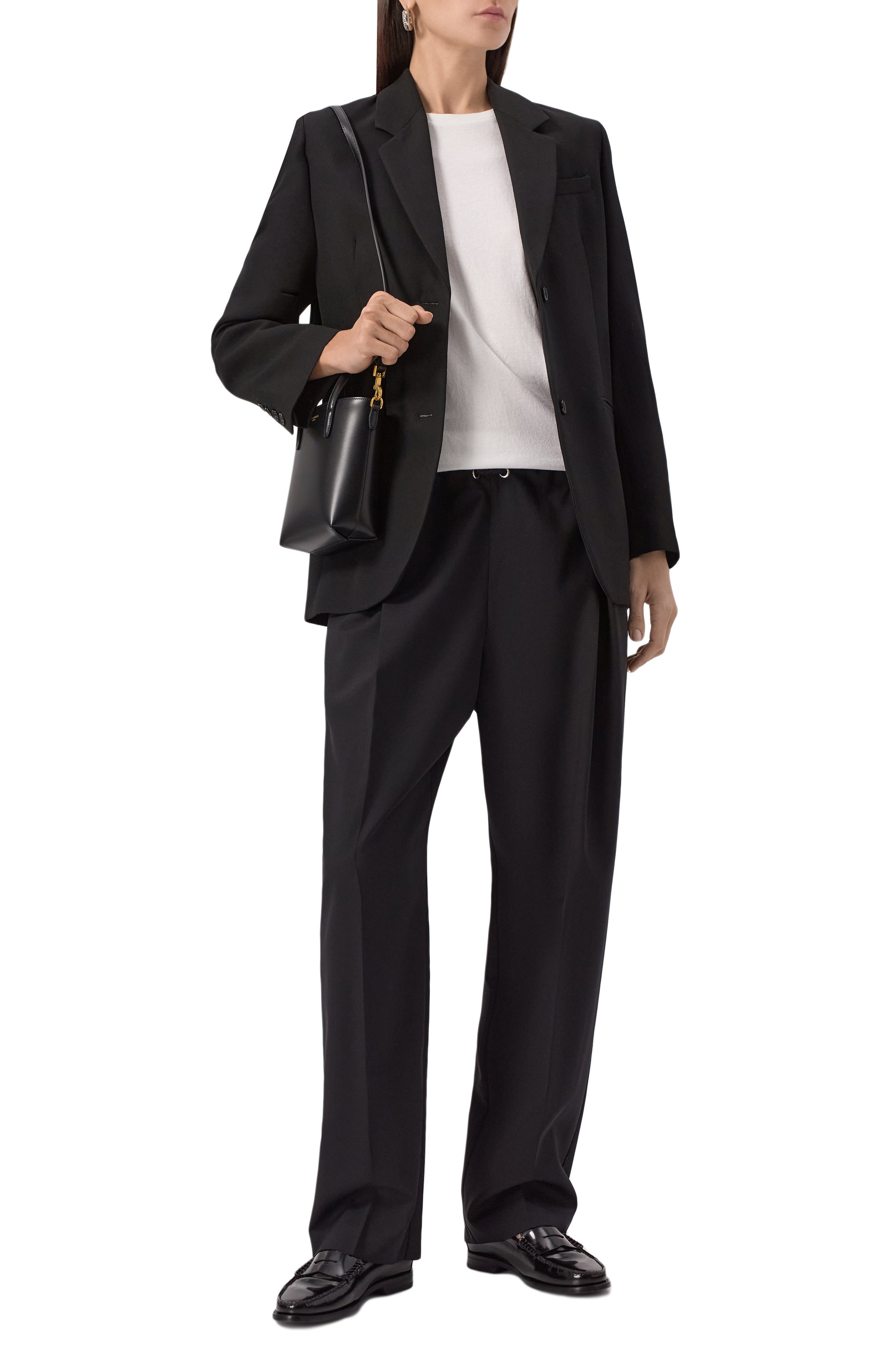 Шерстяные брюки KHAITE черного цвета по цене 159500 руб., арт. 3160575/TRENT0N, фото 2 Шерстяные брюки KHAITE, арт. 3160575/TRENT0N, фото 2