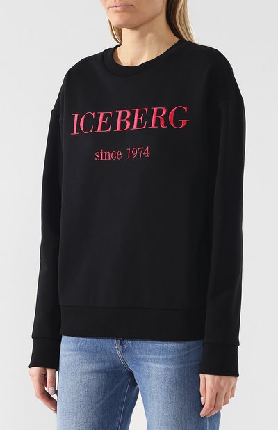 Хлопковый пуловер ICEBERG черного цвета по цене 29950 руб., арт. 19E I2P0/E012/6330, фото 3 Хлопковый пуловер ICEBERG, арт. 19E I2P0/E012/6330, фото 3