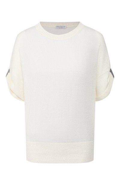 Женский топ из смеси льна и шелка BRUNELLO CUCINELLI, арт. M10552300
