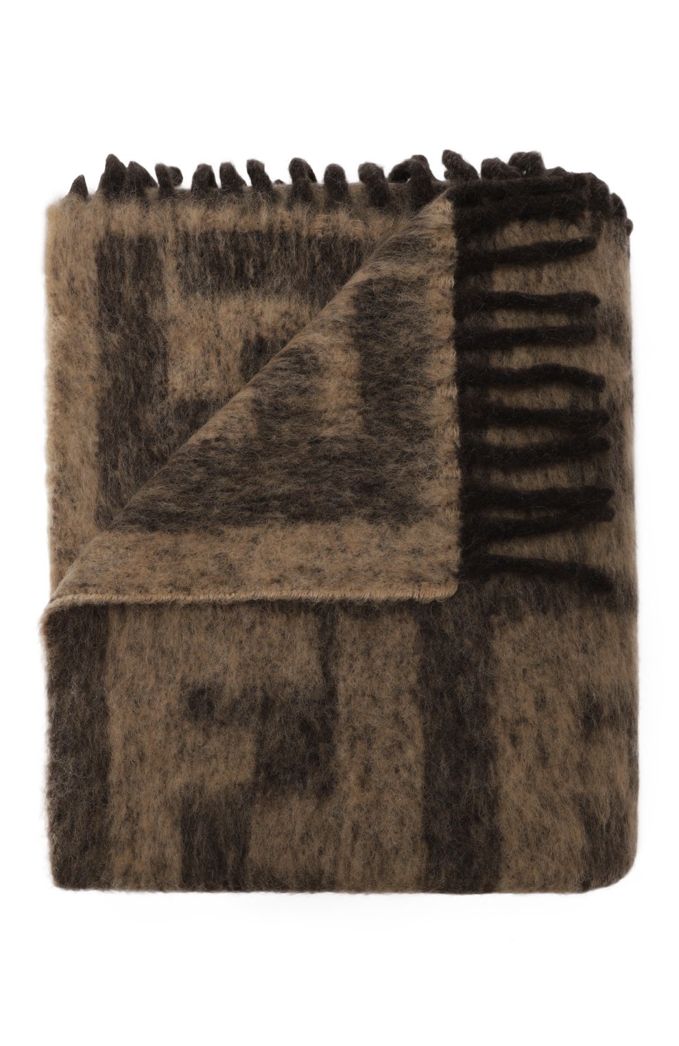 Шерстяной плед FENDI темно-коричневого цвета по цене 128500 руб., арт. FXS730 APWA, фото 1 Шерстяной плед FENDI, арт. FXS730 APWA, фото 1