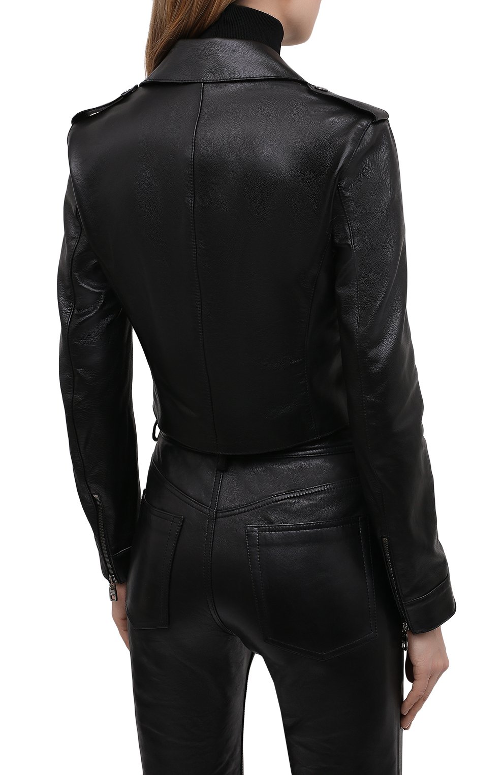 Кожаная куртка DOLCE & GABBANA черного цвета по цене 333500 руб., арт. F9M11L/HUL0J, фото 4 Кожаная куртка DOLCE & GABBANA, арт. F9M11L/HUL0J, фото 4