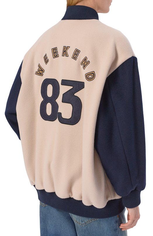 Шерстяной бомбер Weekend Max Mara WKDELLISSE Бежевый  WKDELLISSE Фото 4