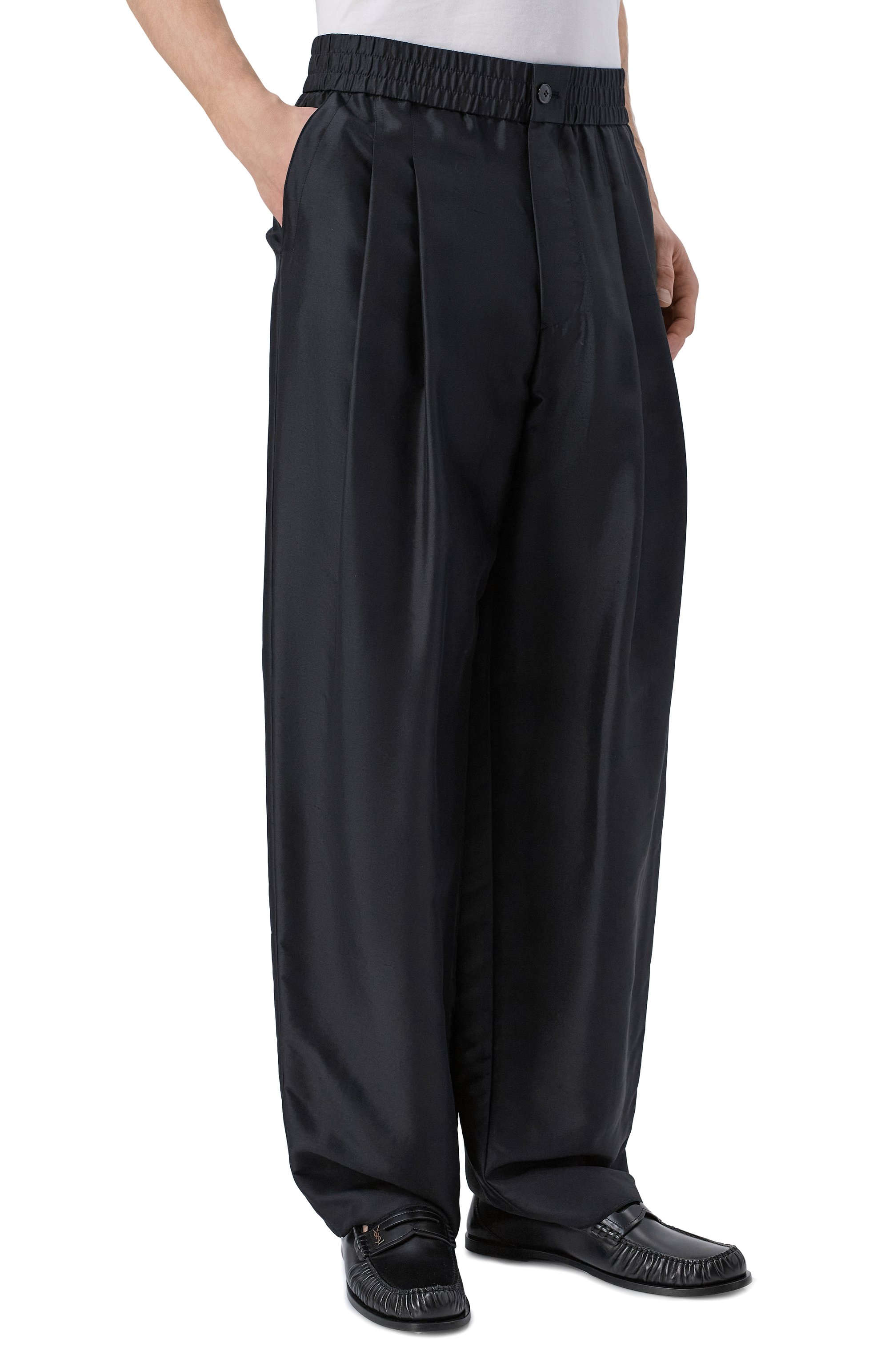 Шелковые брюки GIORGIO ARMANI черного цвета по цене 184500 руб., арт. GM003380/TE21016, фото 3 Шелковые брюки GIORGIO ARMANI, арт. GM003380/TE21016, фото 3