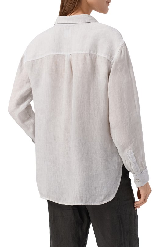 Льняная рубашка 120% Lino 33ALIW19GE/0000115_001 Серый  33ALIW19GE/0000115_001 Фото 4