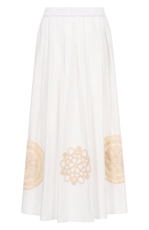 Хлопковая юбка Weekend Max Mara 0RME Белый 0RME