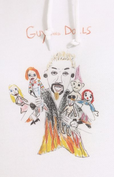 Хлопковая толстовка с капюшоном и принтом UNFORTUNATE PORTRAIT, арт. GUY AND D0LLS/H00DIE, фото 5