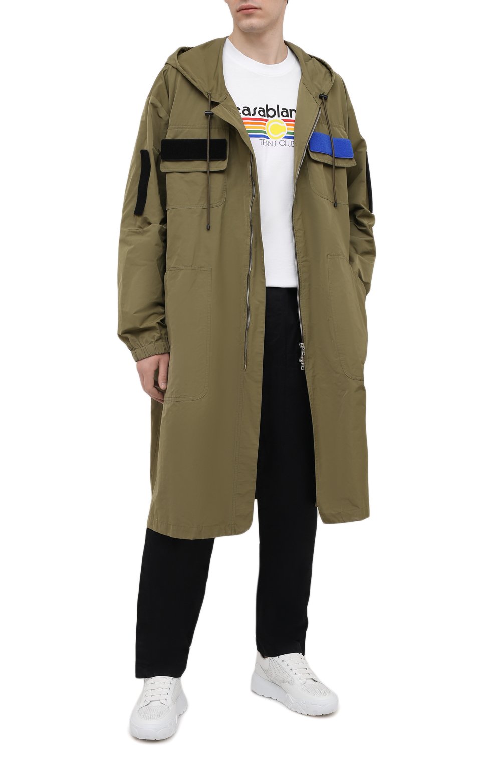 Хлопковая футболка CASABLANCA, арт. MS21-TS-001 WHITE - TENNIS STRIPE, фото 2