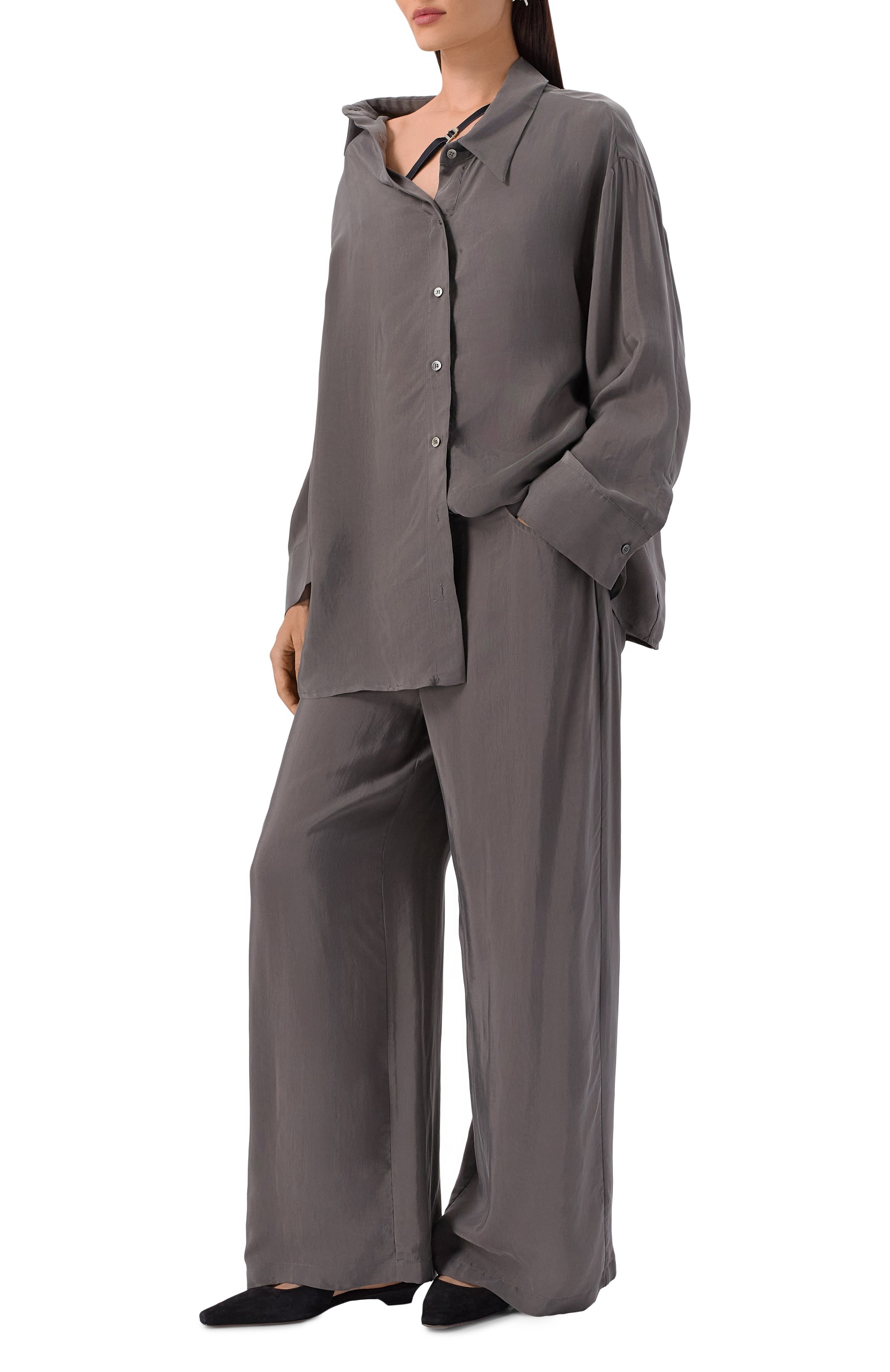 Рубашка ERIKA CAVALLINI серого цвета по цене 59850 руб., арт. P5WP06, фото 2 Рубашка ERIKA CAVALLINI, арт. P5WP06, фото 2