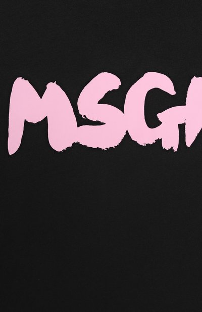 Хлопковая футболка MSGM KIDS черного цвета по цене 5875 руб., арт. S5MSJUTH065, фото 3 Хлопковая футболка MSGM KIDS, арт. S5MSJUTH065, фото 3