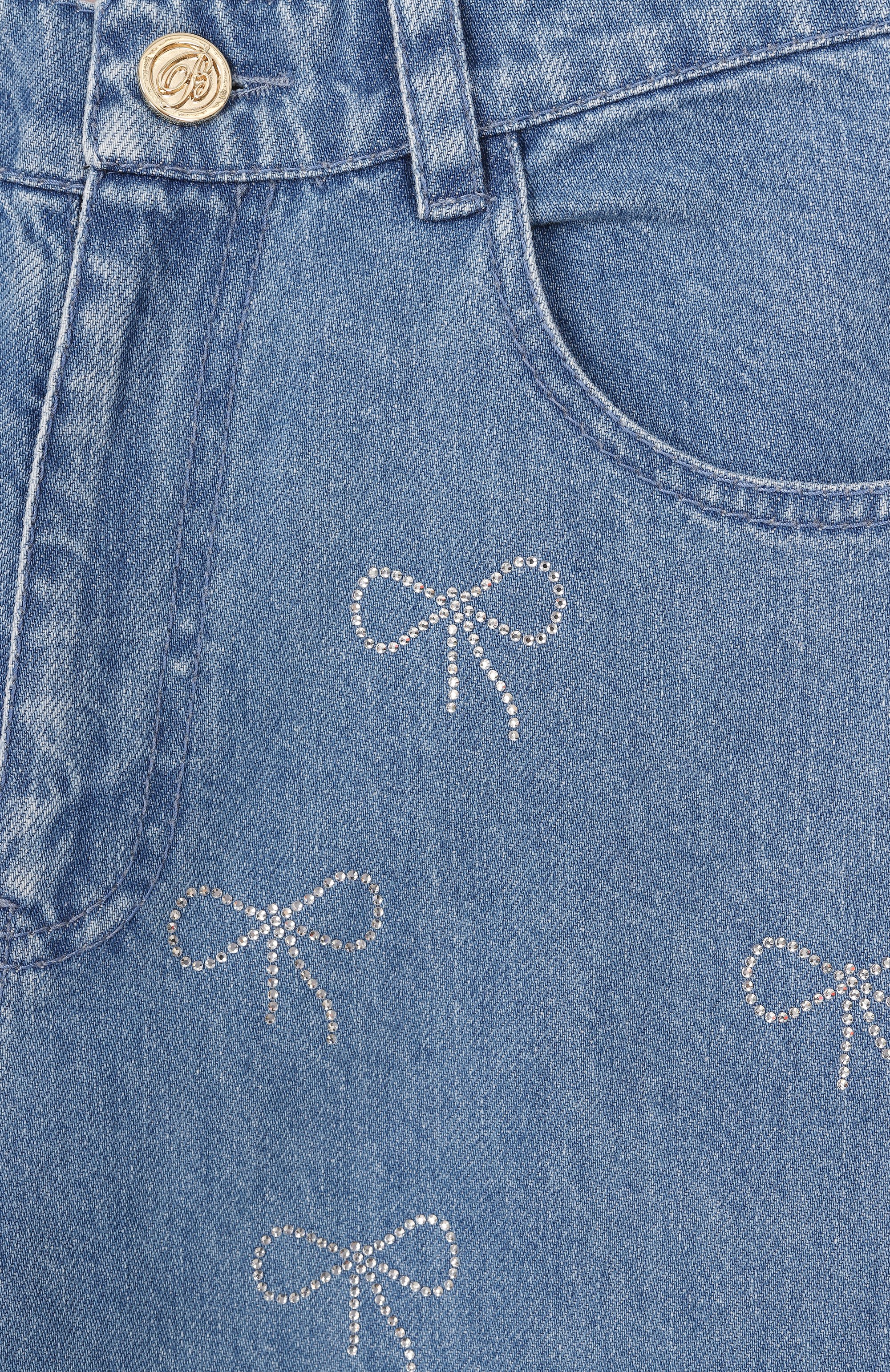 Джинсы с отделкой стразами BLUMARINE, арт. BFPA0200/DF020/14A-16A, фото 3