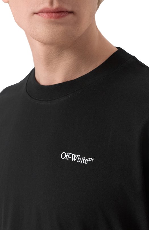 Хлопковая футболка Off-White 0MAA120F25JER00M Чёрный  0MAA120F25JER00M Фото 5
