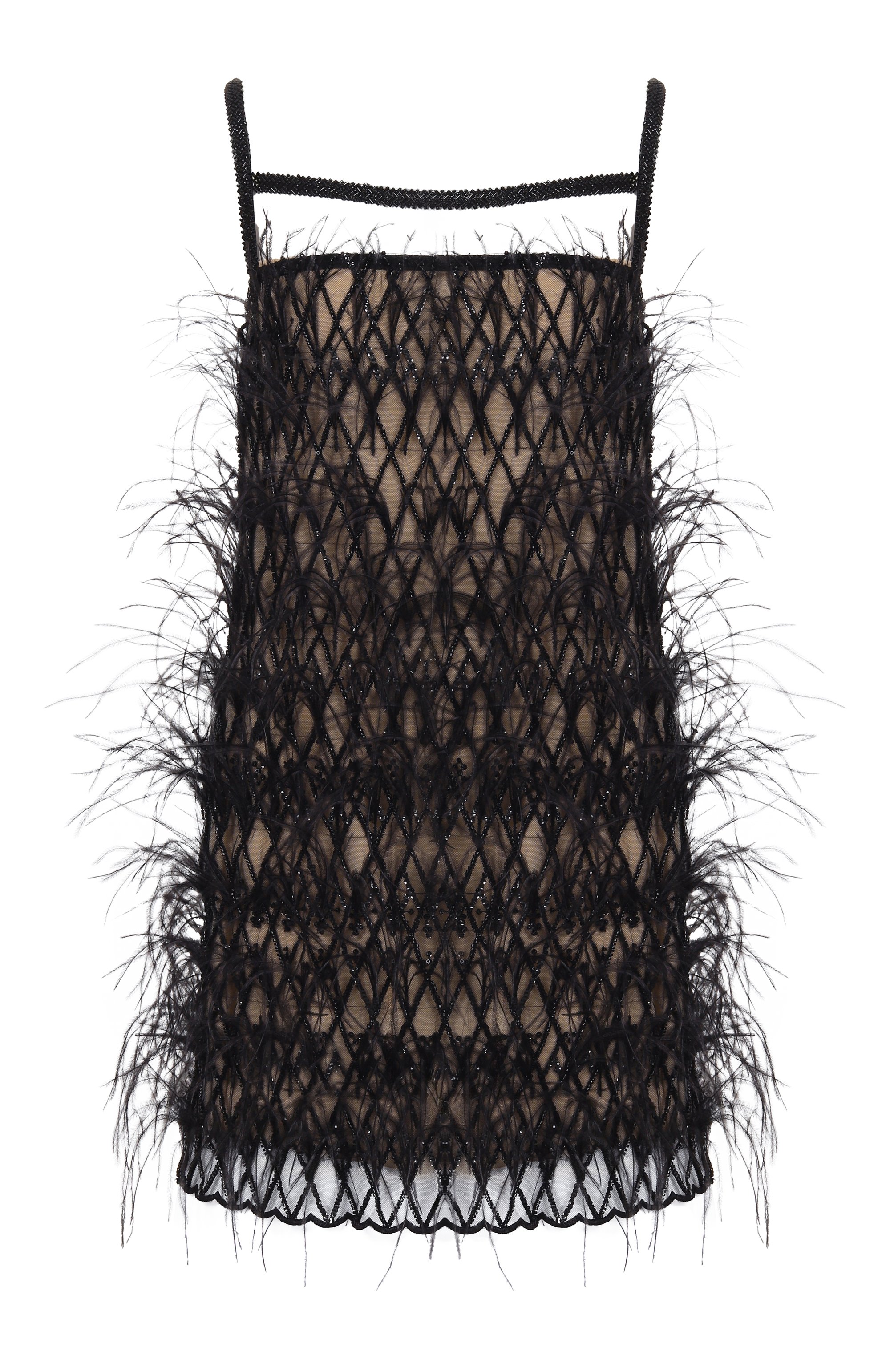 Шелковое платье с отделкой перьями GIULIA GURMAN, арт. D07, фото 1