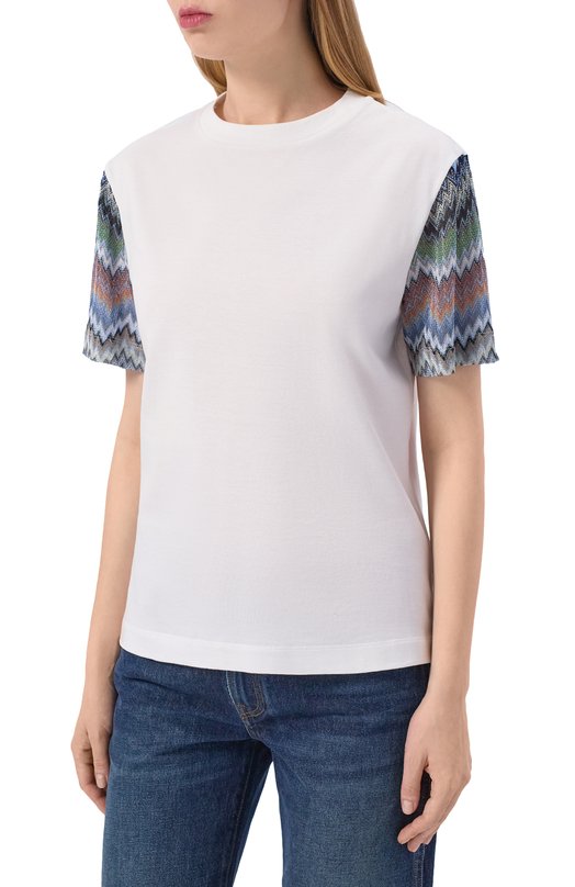 Хлопковая футболка Missoni DS26SL05/BJ00QR Белый  DS26SL05/BJ00QR Фото 3