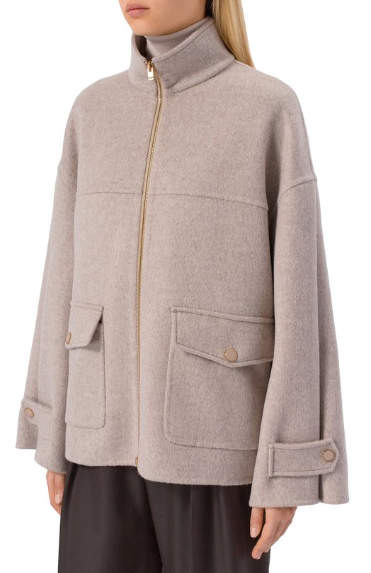 Полупальто из шерсти и кашемира Agnona TH1015E/D1022E Серый  TH1015E/D1022E Фото 3