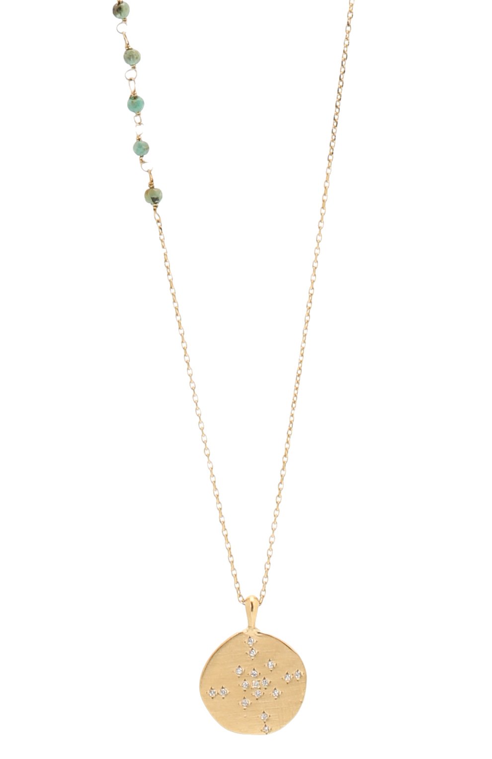 Кулон на цепочке HANKA_IN зеленого цвета по цене 19950 руб., арт. SHARM-SA-TUAF-MST, фото 2 Кулон на цепочке HANKA_IN, арт. SHARM-SA-TUAF-MST, фото 2