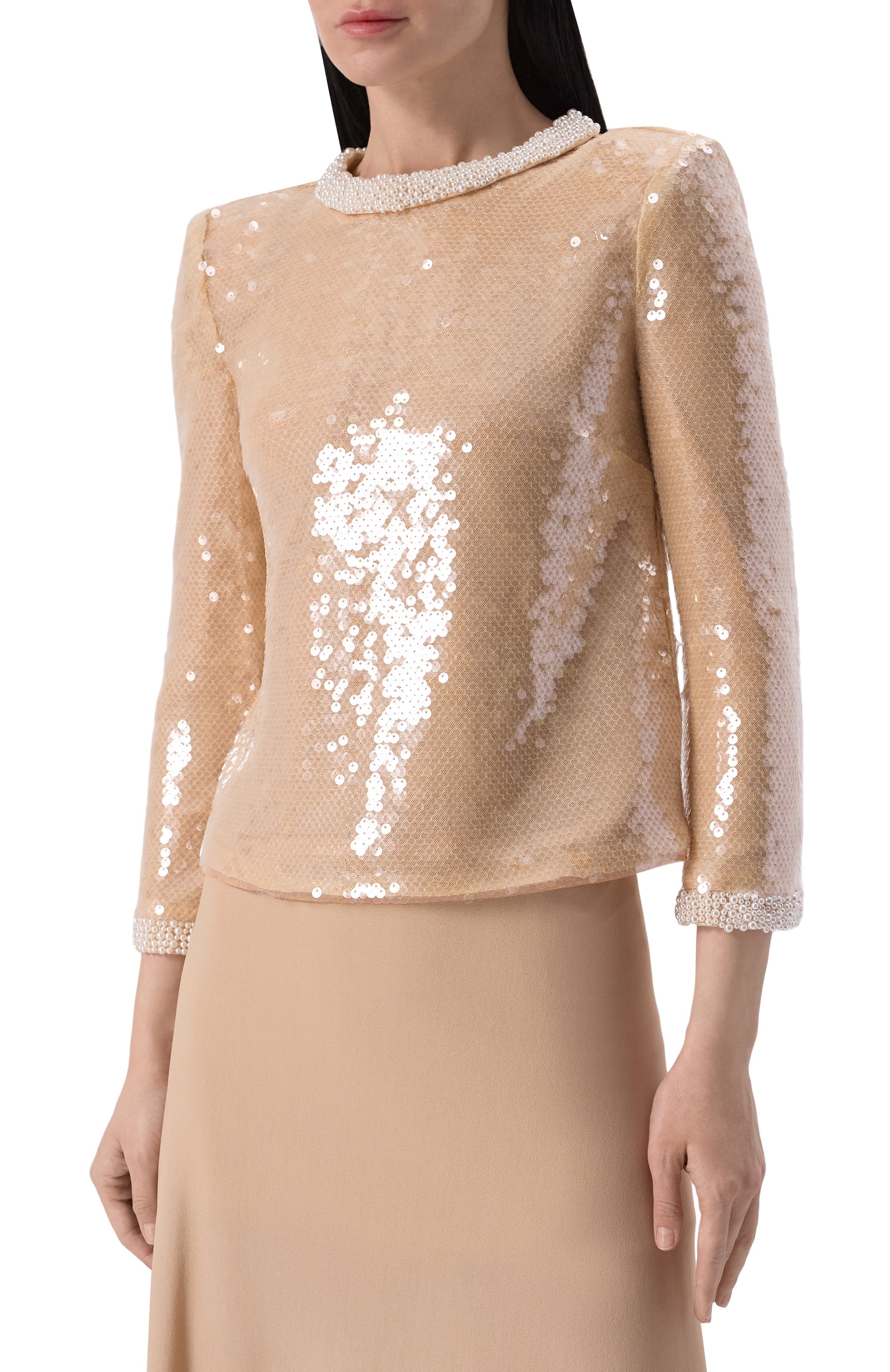 Топ с отделкой пайетками SELF-PORTRAIT, арт. RS25106TBG, фото 3