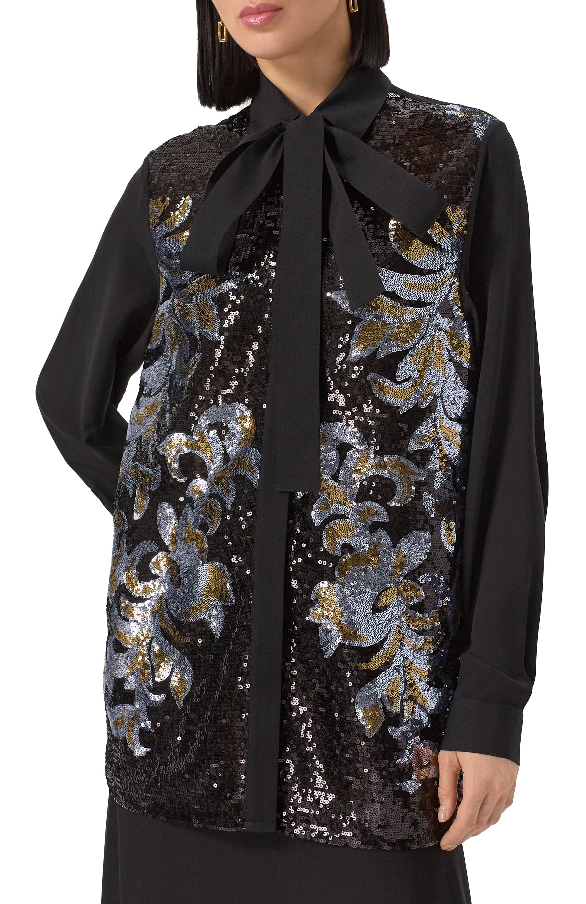 Блузка с отделкой пайетками ELIE SAAB, арт. SH064, фото 3