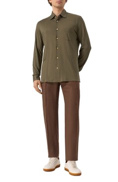 Мужские льняные брюки KITON коричневого цвета, арт. UPN01H0928616 | Фото 2 (Длина (брюки, джинсы): Стандартные; Материал внешний: Лен; Силуэт М (брюки): Чиносы; Случай: Повседневный; Стили: Кэжуэл; Автоматизация ТО: Проставлено; Автоматизация состава: Проставлено)