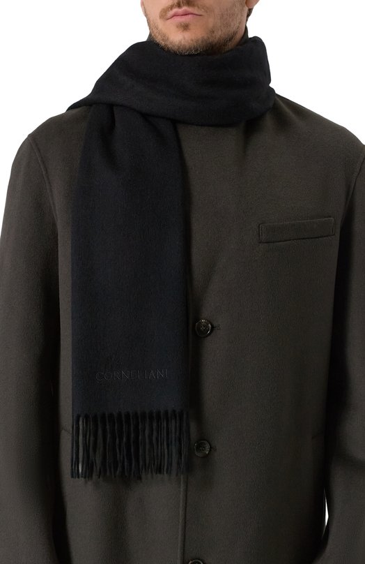 Кашемировый шарф Corneliani 26B344-2629029 Чёрный  26B344-2629029 Фото 2
