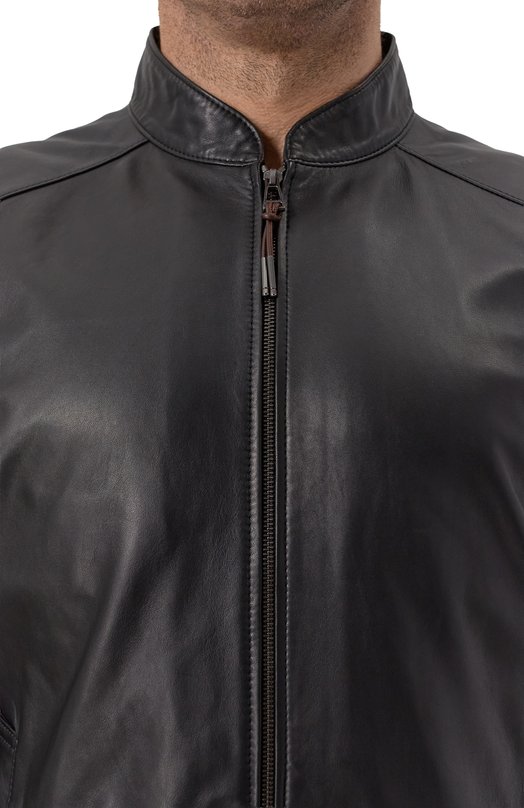 Кожаный бомбер Windsor B0RELL03-L/1300145/60 Чёрный  B0RELL03-L/1300145/60 Фото 5