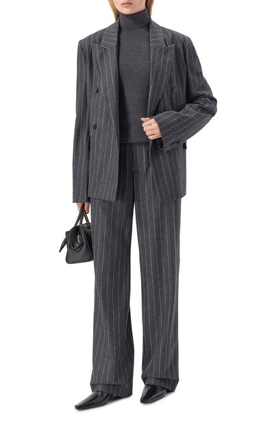 Брюки из шерсти и кашемира LOULOU DE SAISON серого цвета по цене 55600 руб., арт. LIZZIE, фото 2 Брюки из шерсти и кашемира LOULOU DE SAISON, арт. LIZZIE, фото 2