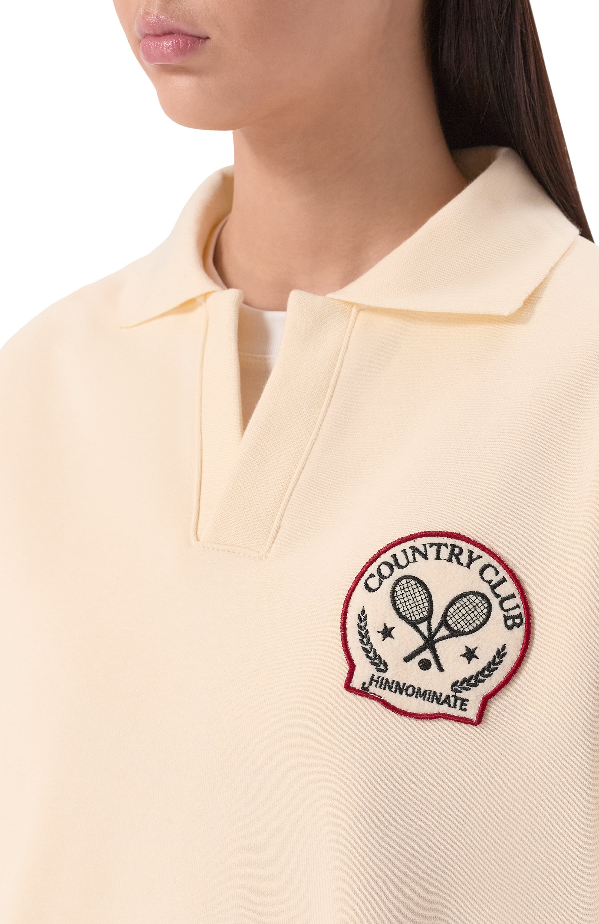 Хлопковый свитшот HINNOMINATE кремового цвета по цене 18600 руб., арт. HMABW02100, фото 5 Хлопковый свитшот HINNOMINATE, арт. HMABW02100, фото 5