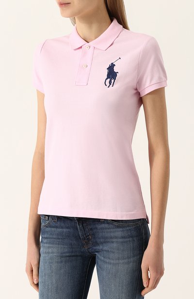 Хлопковое поло с вышитым логотипом бренда POLO RALPH LAUREN, арт. 211505656, фото 3